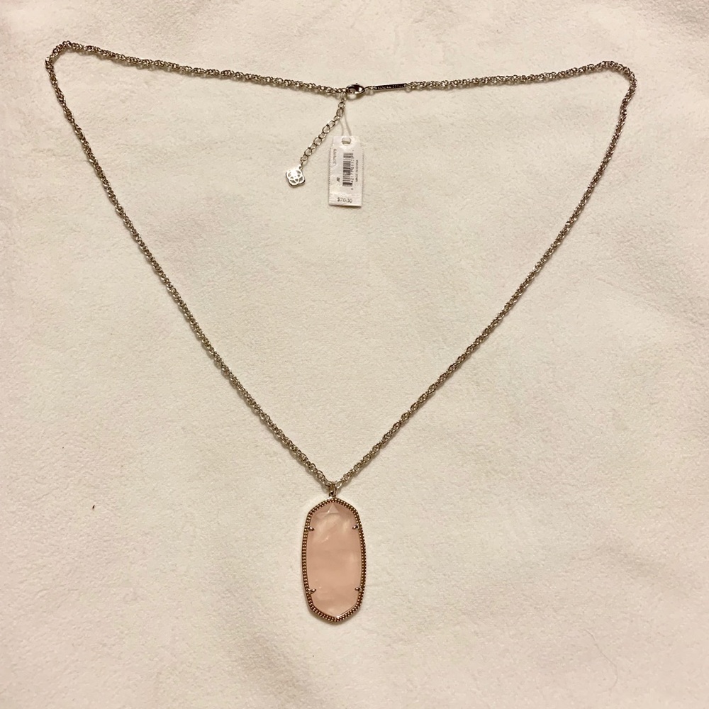 NWT KS Rose Quartz/Silvertone Rae Pendant Necklace - Picture 3 of 7